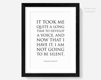 Madeline Albright Quote Poster, Feminist Wall Art Print