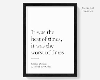 Charles Dickens Quote Print, A Tale of Two Cities, Literary Poster