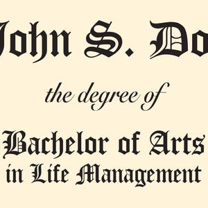 Diploma: University of Life, Custom diploma, College Diploma, High School diploma, Education print, Certificate of Achievement, Degree image 5