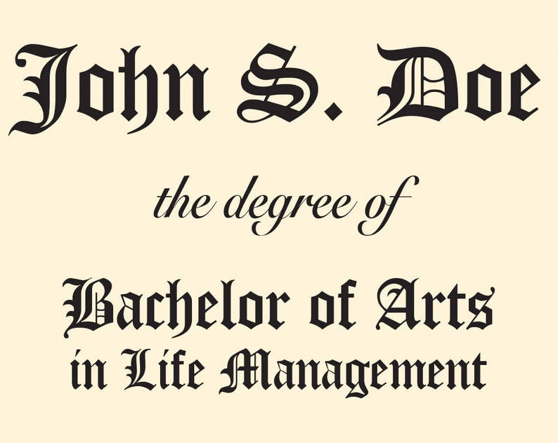 Diploma: University of Life, Custom diploma, College Diploma, High School diploma, Education print, Certificate of Achievement, Degree image 5