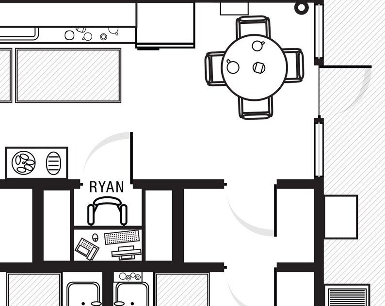 Large The Office floor plan poster The Office blueprint