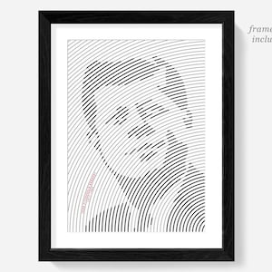 JFK portrait poster print, Presidential wall art, Kennedy assassination, politics history classroom, political prints