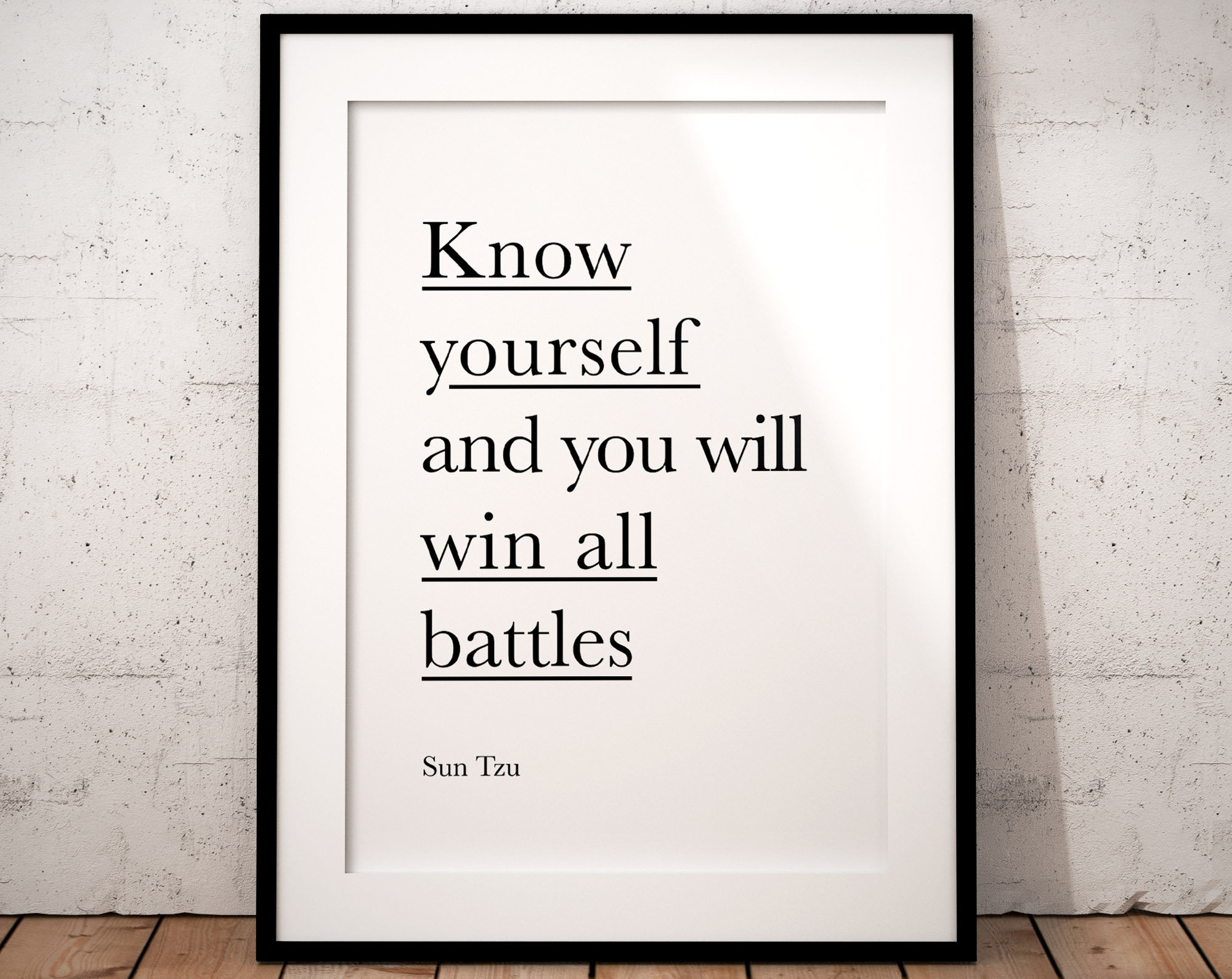 Sun Tzu Quote Wall Art Art of War Know Yourself Boxing - Etsy Israel