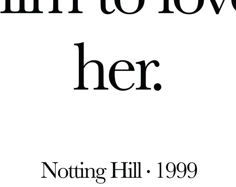 Notting Hill Poster Print Im Just a Girl Romantic Gifts Etsy