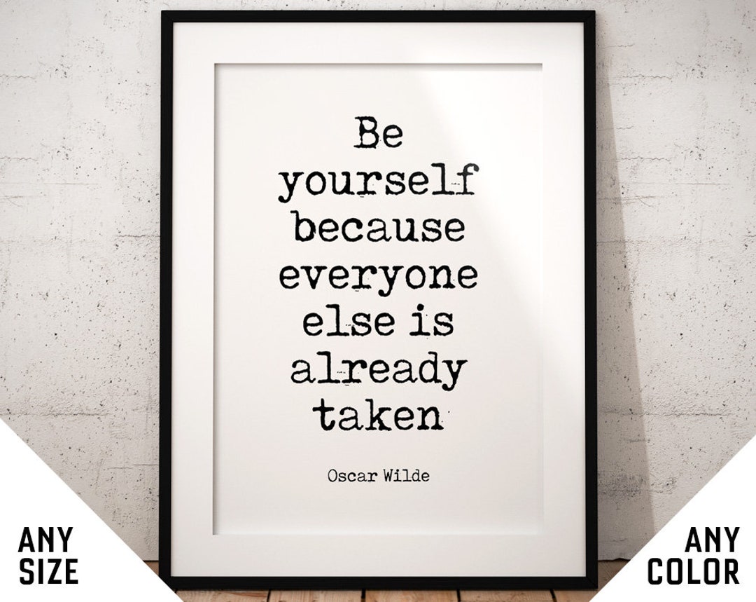 Oscar Wilde Wall Art Quote Print Gift Poster Gift Be - Etsy