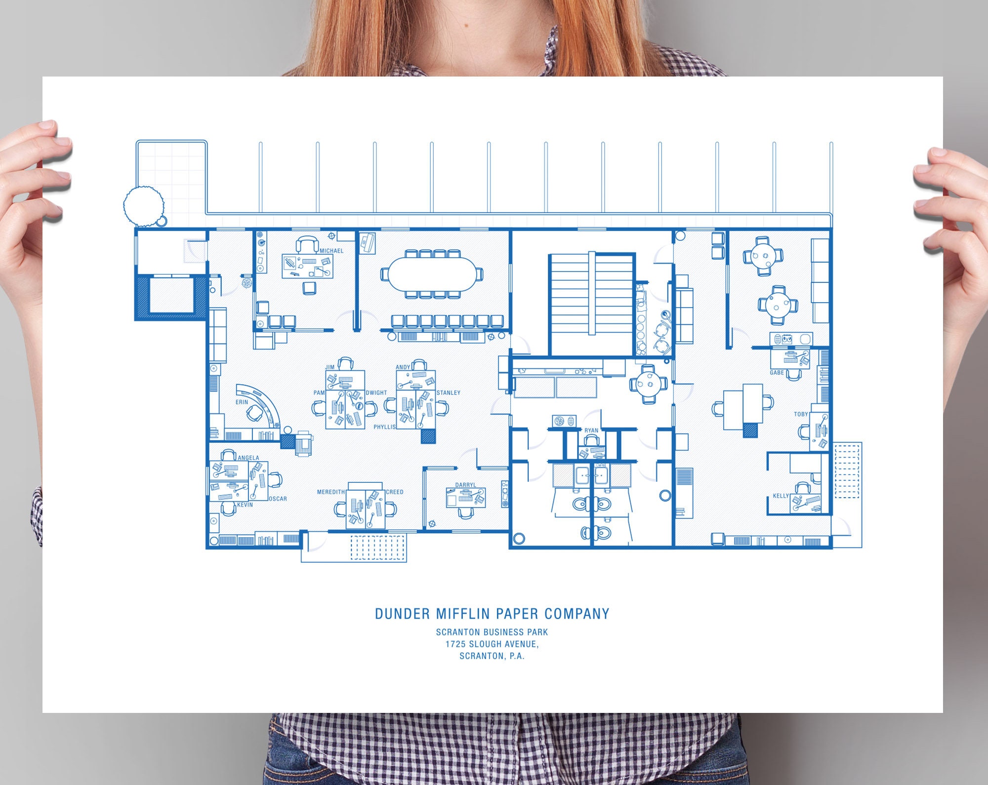 Large The Office floor plan poster The Office blueprint