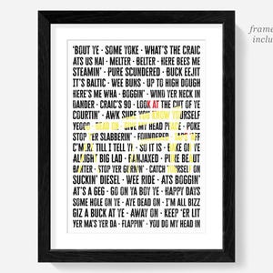 Northern Ireland slang art print sign, Belfast poster print, Norn Iron, Irish sayings gift art print, Derry Girls, Samson Goliath