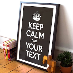 Pôster personalizado Keep Calm: impressão Keep Calm and Carry On, impressão personalizada, família personalizada, presente personalizado, recordações da Segunda Guerra Mundial, arte de parede de escritório