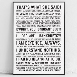 The Office Quote print: quotes, TV Show, US, poster, gifts, poster, print, Michael Scott, Dwight Schrut, Jim Halpert image 1