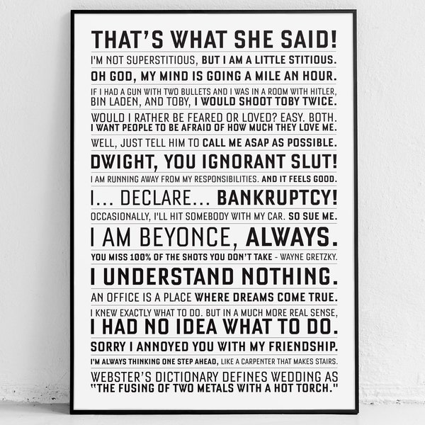 The Office Quote print: quotes, TV Show, US, poster, gifts, poster, print, Michael Scott, Dwight Schrut, Jim Halpert