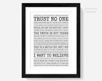 The X-Files poster, X-Files art, X Files print, Mulder and Scully, I want to believe poster, Xfiles