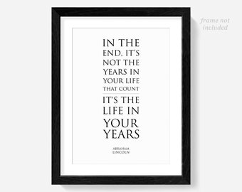 Abraham Lincoln Quote Art Print, Presidential Wall Art