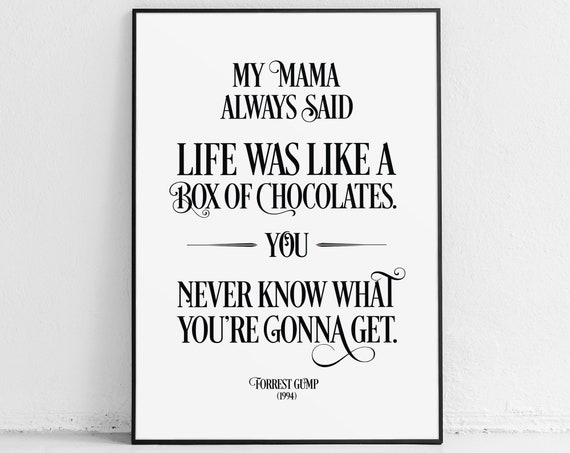 Forrest Gump Poster Art Print Quotes Life Is Like A Box Of Etsy Denmark