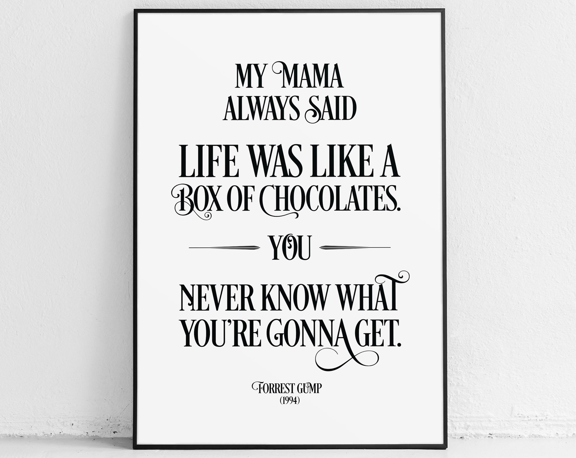 Forrest Gump Poster Art Print Quotes Life Is Like A Box Of Etsy Uk