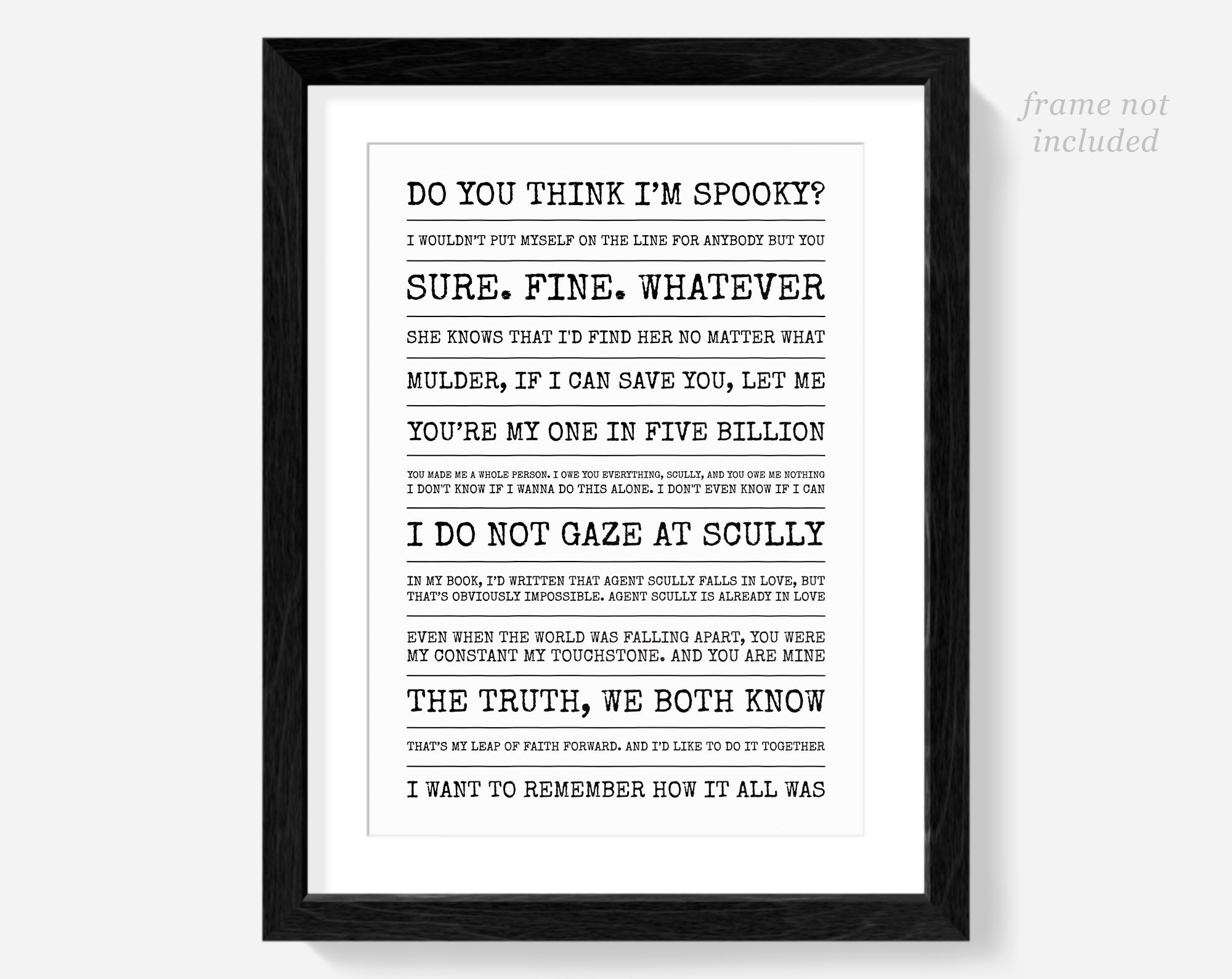 The X-files Quotes Poster, Mulder & Scully Art Print - Etsy