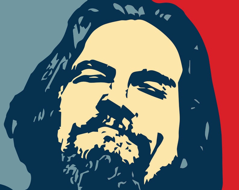 The Big Lebowski art The Dude Abides print Abide Obama Etsy