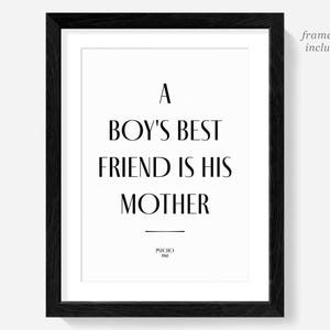 Psycho movie poster, Alfred Hitchcock presents, Norman Bates, Anthony Perkins, classic wall art, 60s quotes, prints