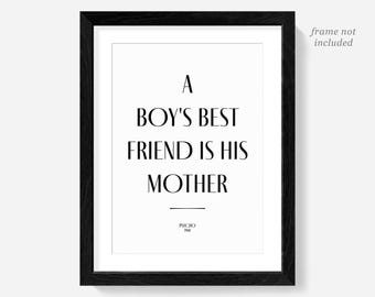 Psycho Movie Quote Print, Alfred Hitchcock, 60s Classic Wall Art