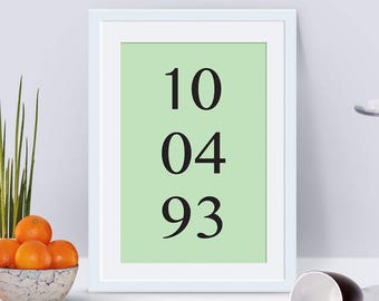 Lámina personalizada con la fecha de nacimiento del bebé – Decoración de pared personalizada para la habitación del bebé