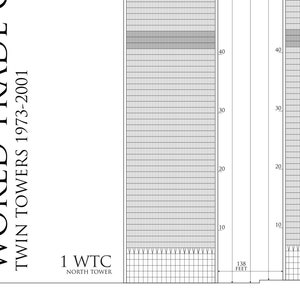 World Trade Center blueprint: Twin Towers poster, Architectural print New York skyscraper 9-11 architect gift architecture art Centre, photo image 2