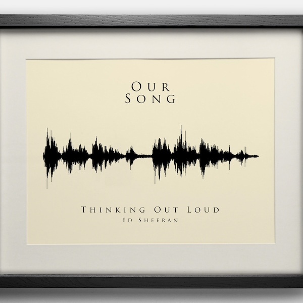 Sound Wave Print: Ons lied, soundwave, kunst, huwelijkscadeau, eerste dansprint, babyhartslag, hartslag