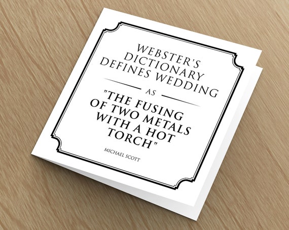 The Office Wedding Card Gift Quotes Michael Scottgreeting Etsy