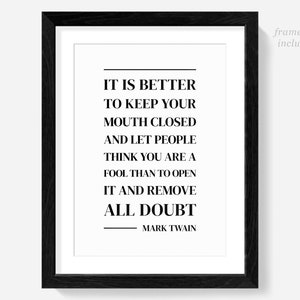 Mark Twain-citattryck, litterär klassrumsdekor