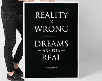 Tupac Shakur Quote Poster, Hip Hop Lyric Wall Art