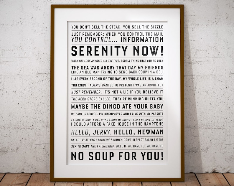 Seinfeld print: Seinfeld poster Seinfeld art George quotes ...