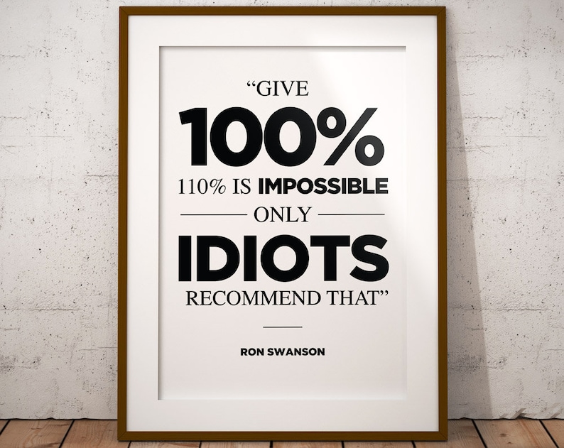 Ron Swanson poster: Funny motivational poster Parks and | Etsy