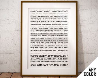 Friends TV Show Quotes Poster – Iconic Phrases Wall Art