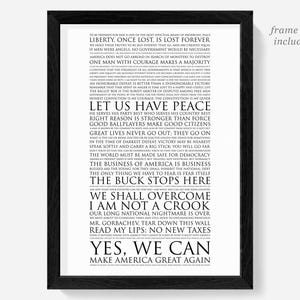 Presidential quotes from all US Presidents, President of the United States, Biden Trump Obama Clinton JFK, politics civics classroom posters
