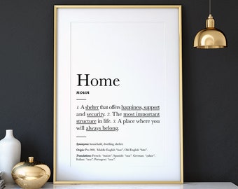 Home Definition Print: Minimalist Wall Art Poster