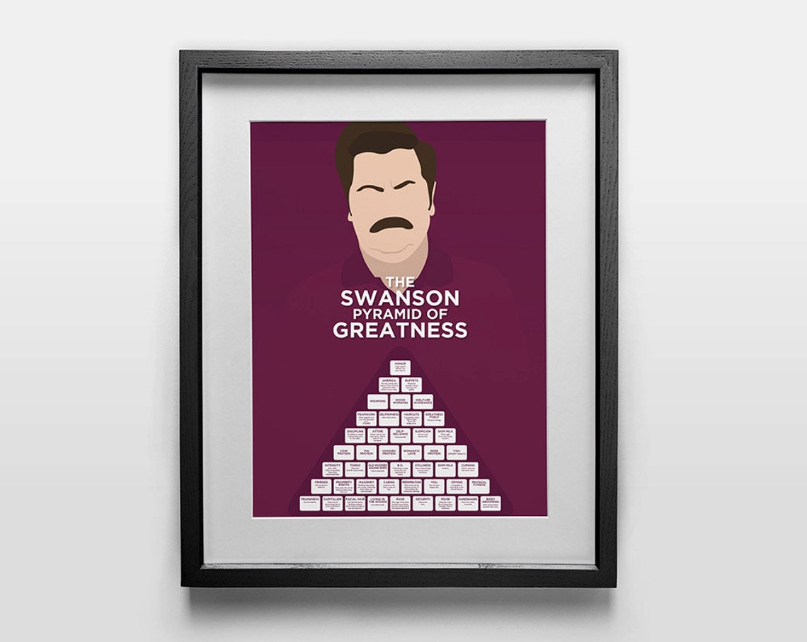 Parks and Rec Poster Print: Ron Swanson Pyramid of Greatness | Etsy
