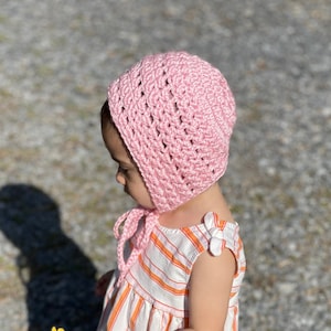 Lightweight Bonnet for Toddlers, Handmade Baby Bonnet