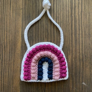 Rainbow Crossbody Purse for Toddlers - Unique Accessory for Little Girls in White, Dark Pink, Light Pink, and Navy Blue