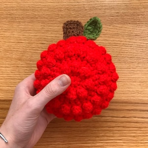 Stuffie Red Apple Rattle - Sensory Exploratory Toy, Teacher Baby Gift, Fall Baby Accessory