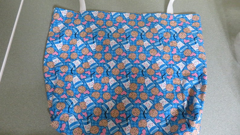 Love Cookies and Milk Reusable Grocery Shopping Bag Tote