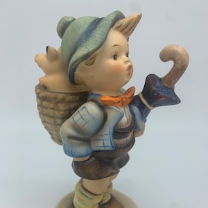 Hummel by Goebel Figurine - Home From Market | #198 TMK 2 1950s | Collectible Hummel Young Boy with Pig | W. Germany | Original Large Size