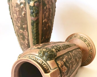 Roseville Florentine Vase - Set of 2 | Vintage Pottery Urns | 1930s Florentine Pottery Vases
