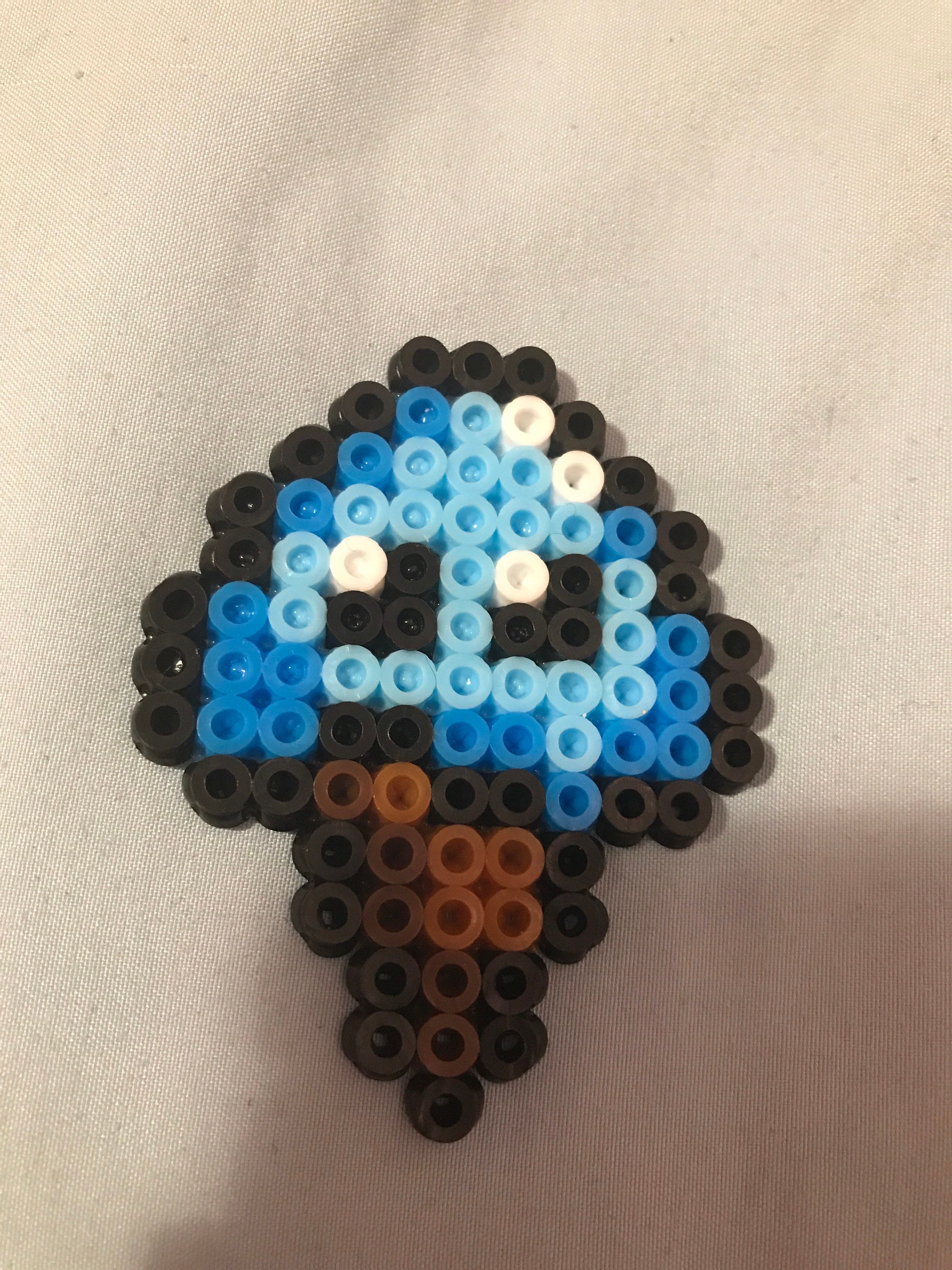 Cute Perler Bead Blue Icey Ice Cream Etsy