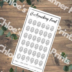 Backpacking Savings Challenge - Printable