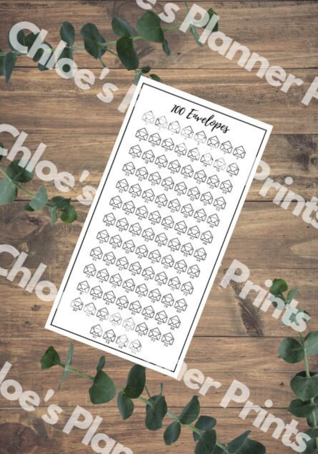 100 Envelope Savings Challenge Printable Etsy