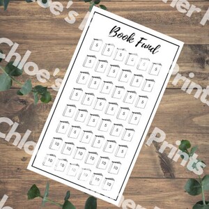 Book Fund Savings Challenge - Printable