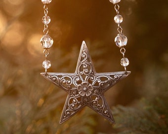 Snowflake necklace, Snowflake jewelry, Winter jewelry, Winter accessories