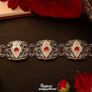 Gothic Red Statement Choker | Victorian inspired jewelry | Victorian Wedding | Gothic Romance Choker | Medieval fantasy jewelry |Goth Bridal
