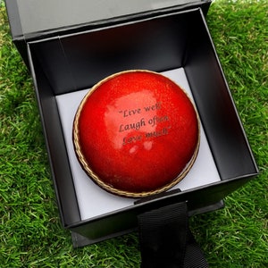 Engraved Cricket Ball - Gift Boxed