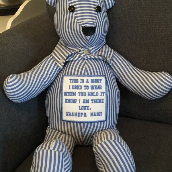 KEEPSAKE MEMORY BEAR, loved one's memory bear,, Memory Bear