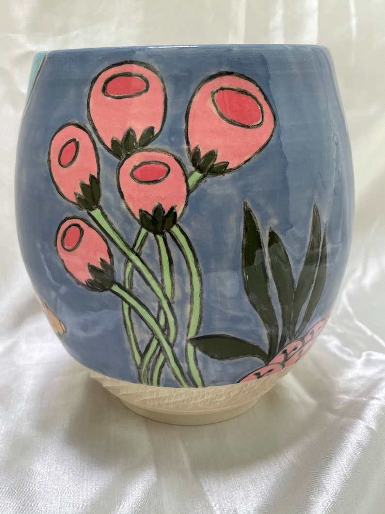 Sierra Avis Pottery Spoon Vase with Underwater Scene