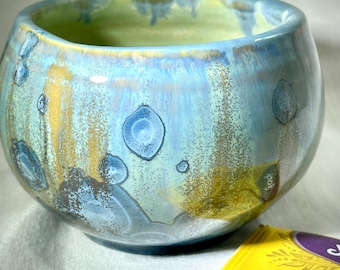 Blue Crystalline Cup - Crystals - Sierra Avis Pottery